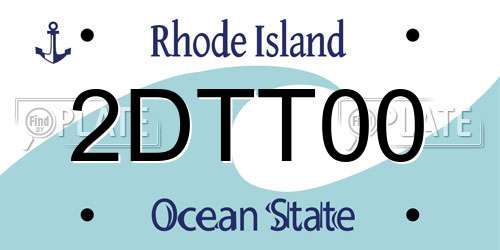 2DTT00 Rhode Island License Plate