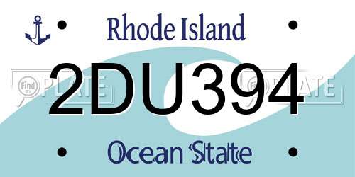 2DU394 Rhode Island License Plate