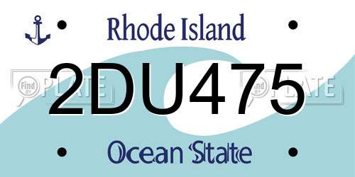 2DU475 Rhode Island License Plate