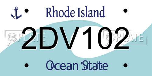 2DV102 Rhode Island License Plate