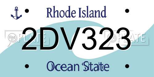2DV323 Rhode Island License Plate