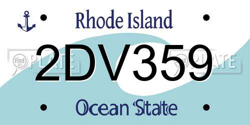 2DV359 Rhode Island License Plate