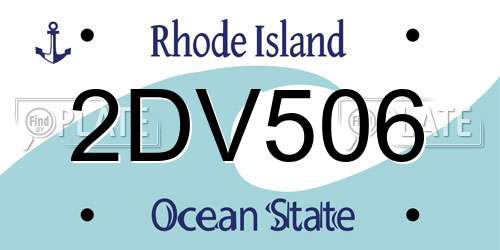 2DV506 Rhode Island License Plate