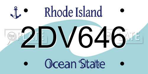 2DV646 Rhode Island License Plate