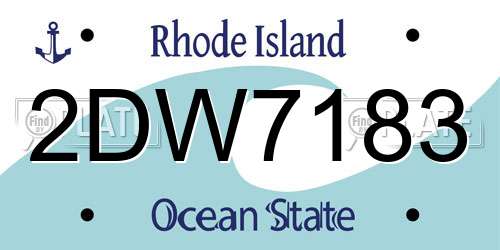 2DW7183 Rhode Island License Plate