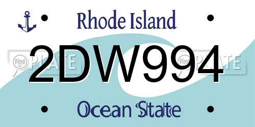 2DW994 Rhode Island License Plate