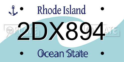 2DX894 Rhode Island License Plate