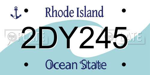 2DY245 Rhode Island License Plate