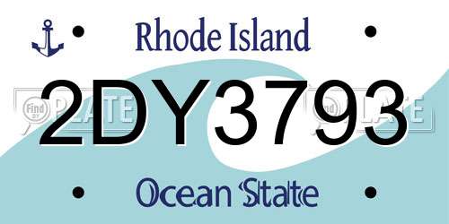 2DY3793 Rhode Island License Plate