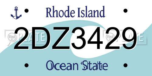 2DZ3429 Rhode Island License Plate