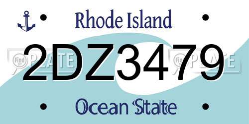 2DZ3479 Rhode Island License Plate