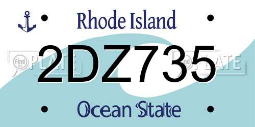 2DZ735 Rhode Island License Plate