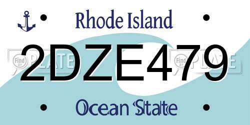 2DZE479 Rhode Island License Plate