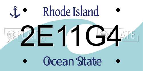 2E11G4 Rhode Island License Plate