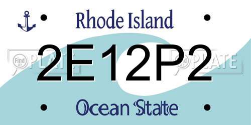 2E12P2 Rhode Island License Plate