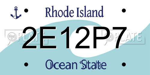 2E12P7 Rhode Island License Plate