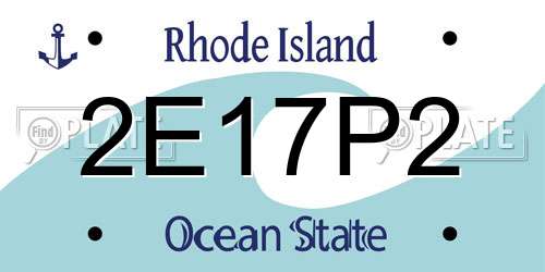2E17P2 Rhode Island License Plate