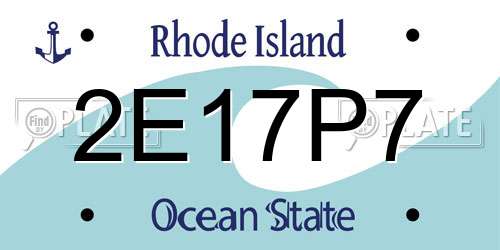 2E17P7 Rhode Island License Plate