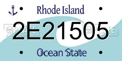 2E21505 Rhode Island License Plate