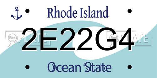 2E22G4 Rhode Island License Plate