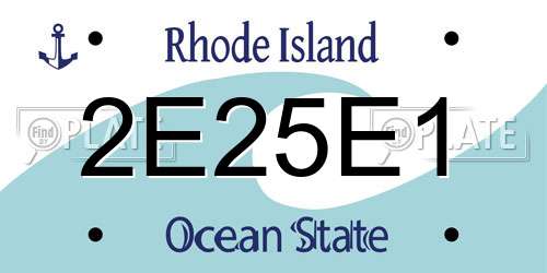 2E25E1 Rhode Island License Plate