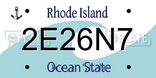 2E26N7 Rhode Island License Plate