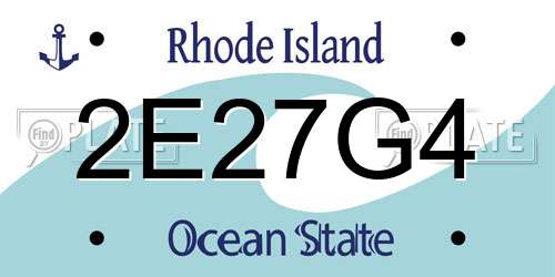 2E27G4 Rhode Island License Plate
