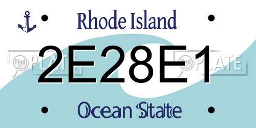 2E28E1 Rhode Island License Plate
