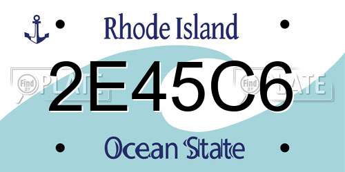 2E45C6 Rhode Island License Plate