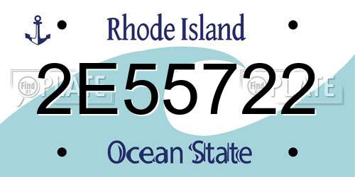 2E55722 Rhode Island License Plate