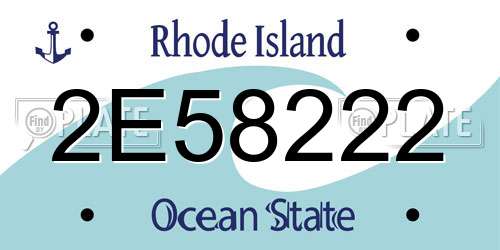 2E58222 Rhode Island License Plate