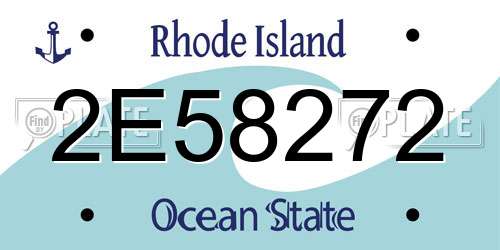 2E58272 Rhode Island License Plate