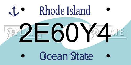 2E60Y4 Rhode Island License Plate