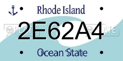 2E62A4 Rhode Island License Plate
