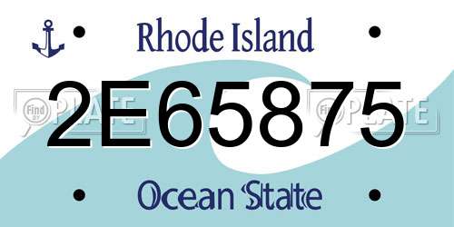 2E65875 Rhode Island License Plate