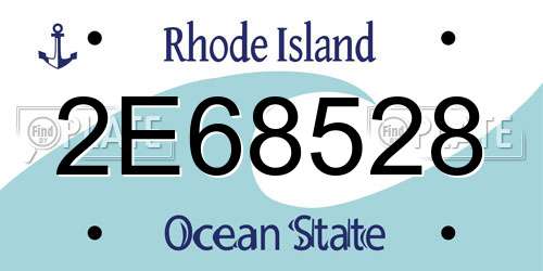 2E68528 Rhode Island License Plate