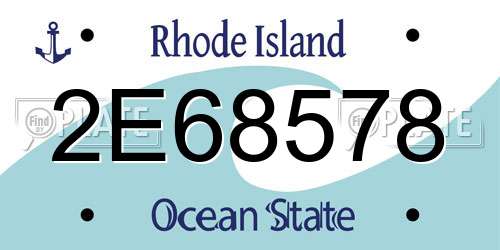 2E68578 Rhode Island License Plate