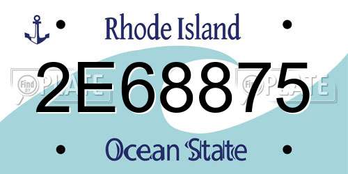2E68875 Rhode Island License Plate