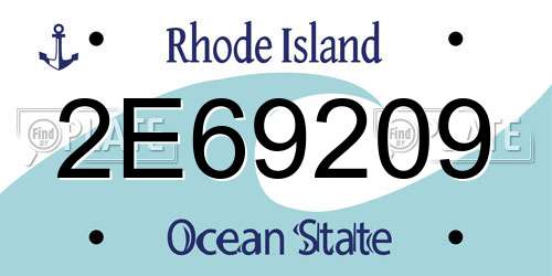 2E69209 Rhode Island License Plate