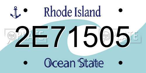 2E71505 Rhode Island License Plate