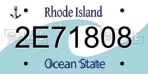 2E71808 Rhode Island License Plate