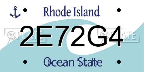 2E72G4 Rhode Island License Plate
