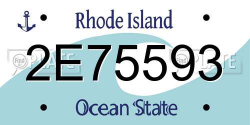 2E75593 Rhode Island License Plate
