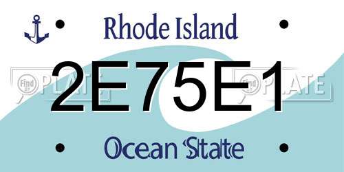 2E75E1 Rhode Island License Plate