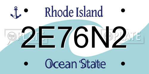 2E76N2 Rhode Island License Plate