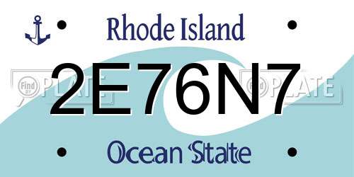 2E76N7 Rhode Island License Plate