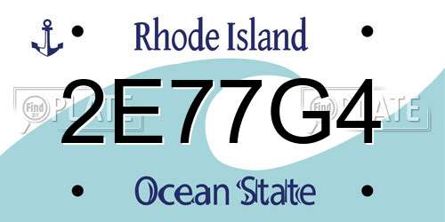 2E77G4 Rhode Island License Plate