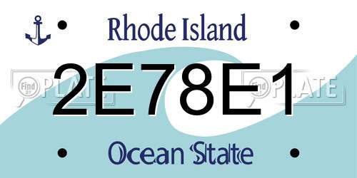 2E78E1 Rhode Island License Plate
