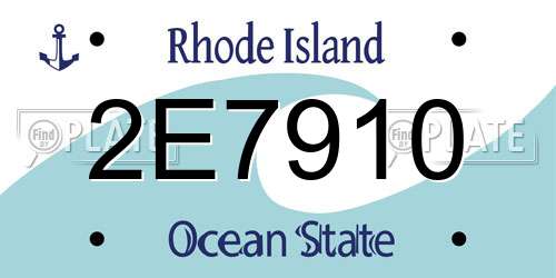 2E7910 Rhode Island License Plate