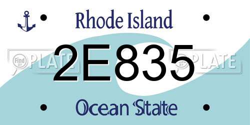 2E835 Rhode Island License Plate